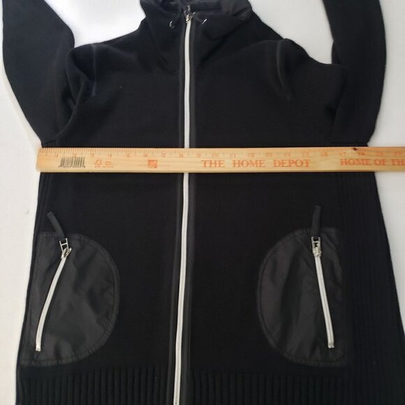 Chicos Zenergy 1 Knit Jacket Full Zip Mock Neck Pockets Black Womens Medium - Picture 8 of 9
